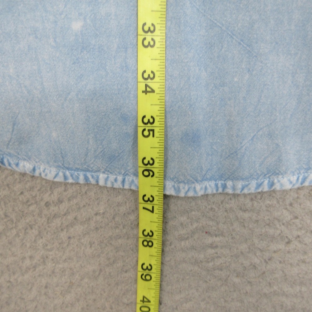 Bobbie Brooks Chambray Shirt Dress Ladies L Blue Tencel Look Tie Waist Relaxed - Picture 11 of 12